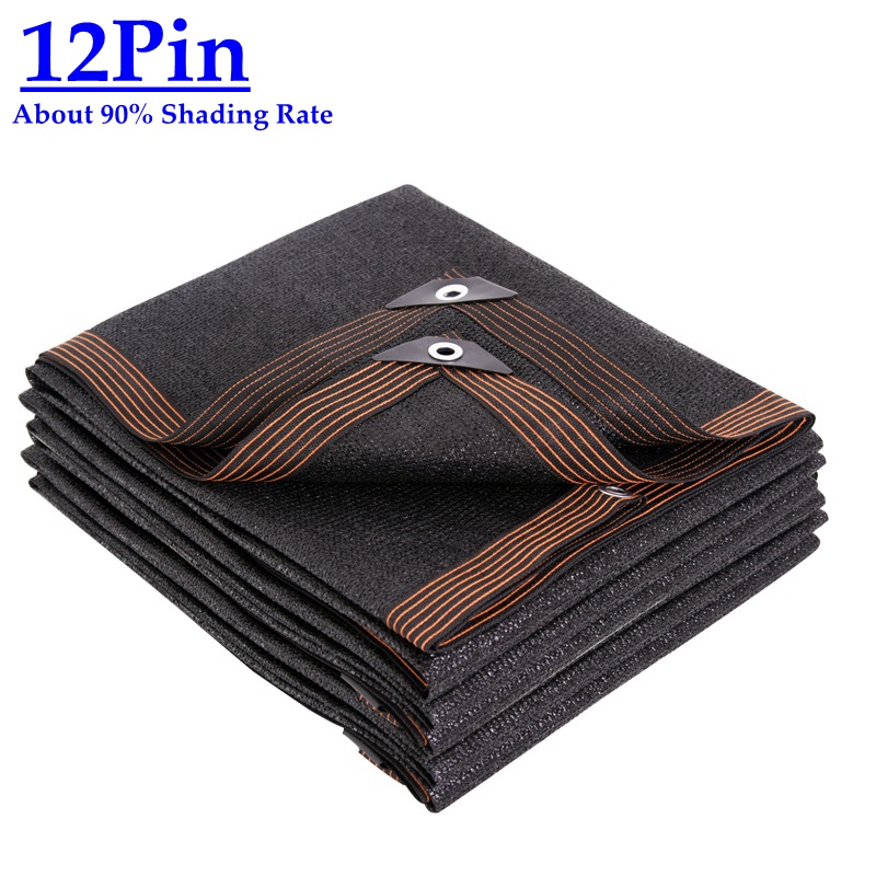 Thicken 12Pin 90% Shading Rate Anti-UV HDPE Black Sun Shade Net Outdoor Pergola Car Garages Canopies Sun Shading Nets