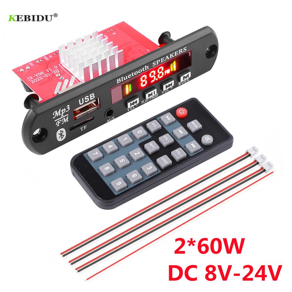 60W 50W 40W 25W Amplifier Bluetooth 5.0 MP3 Decoder Board Handsfree 12V Wireless Music Player Audio Modul USB TF AUX FM Radio
