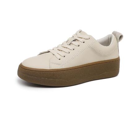 Spring And Autumn  Round Head Simple Joker Leather Casual Sports Shoes