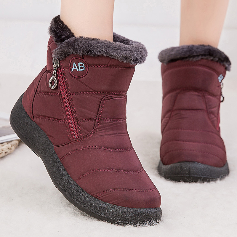 Women Boots  Waterproof Snow Boots For Winter Shoes Women Casual Lightweight Ankle Botas Mujer Warm Winter Boots Black
