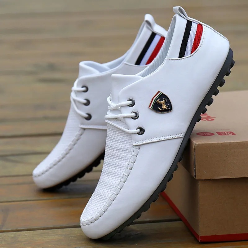  Breathable Solid Color Slip Men Driving Shoes Spring And Autumn  Breathable Men's Peas Shoes the British Sneakers