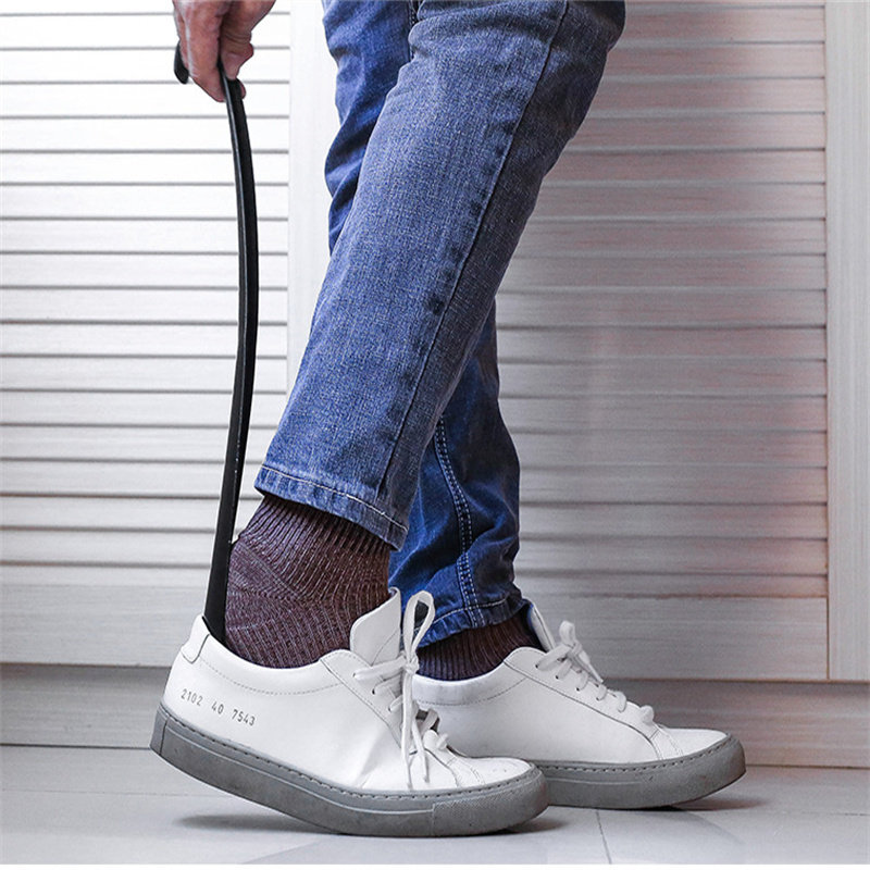 43.5cm 1PC Shoe Horns Plastic High Heel Shoe Horn Spoon Shape Shoe Lifter Flexible Shoe Lifter Shoes Accessorie Random Color