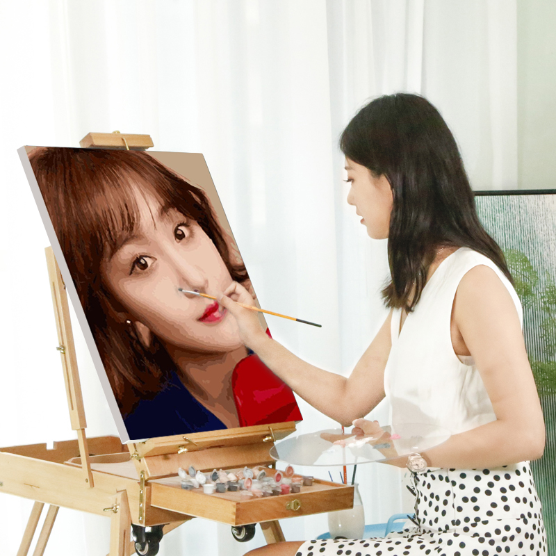 YIJIE Po Customized DIY Oil Paint Paintings By Numbers for portrait wedding family custom make diy  on  canvas  custom digita