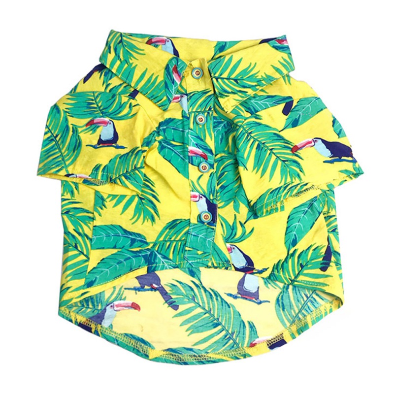 Summer Beach Shirts Dog Cute Hawaii Casual Pet Cat Clothing Floral T Shirt For Small Dogs Chiahuahua French Fulldog