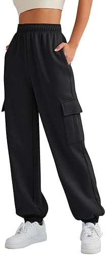 AUTOMET Womens Cargo Sweatpants Oversized Fleece Joggers Fall Fashion Outfits Y2k Clothes 2024 with Pockets
